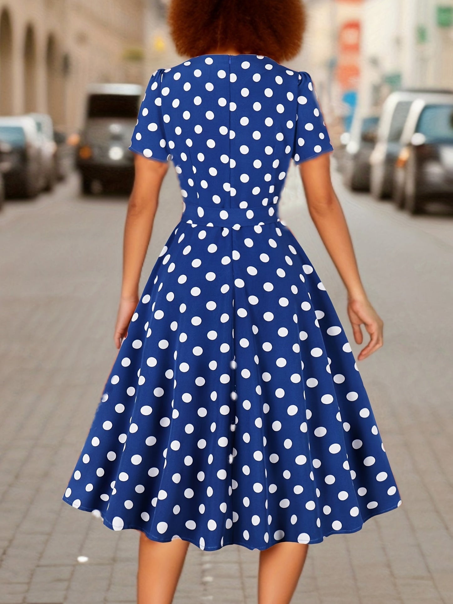 Marguerite™ | Robe pois élégante confortable intemporelle