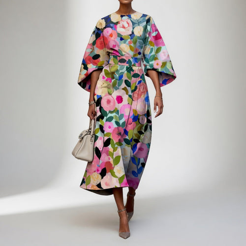 Mirabelle™ – Robe kimono florale, grâce orientale