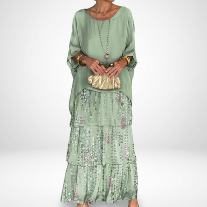 Émeline™ — Robe maxi fluide à volants bohème