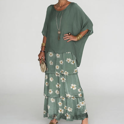Émeline™ — Robe maxi fluide à volants bohème